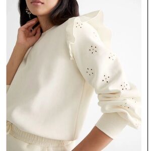 & other stories- Cream Ruffle Sleeve Top